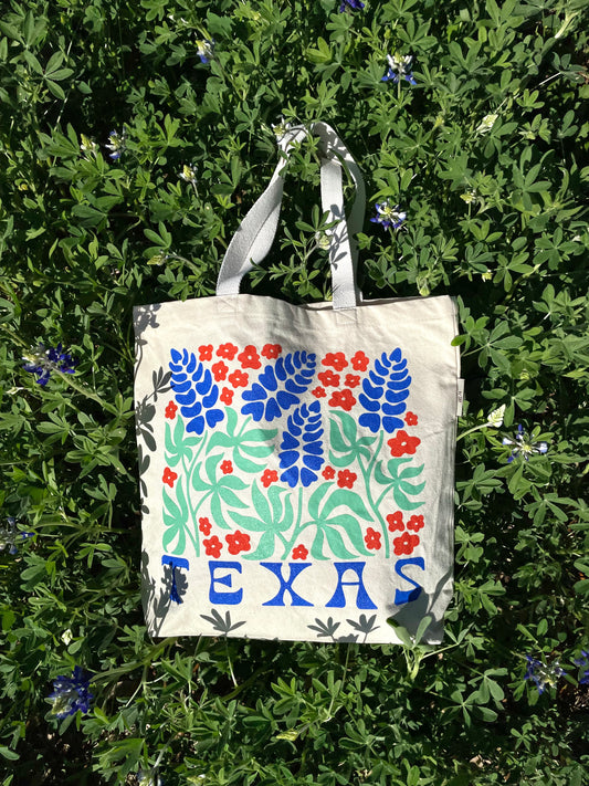 Texas Bluebonnets Canvas Tote