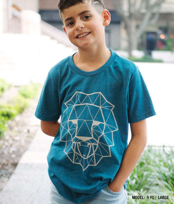 Lion & Lamb Youth Tee – Heather Teal