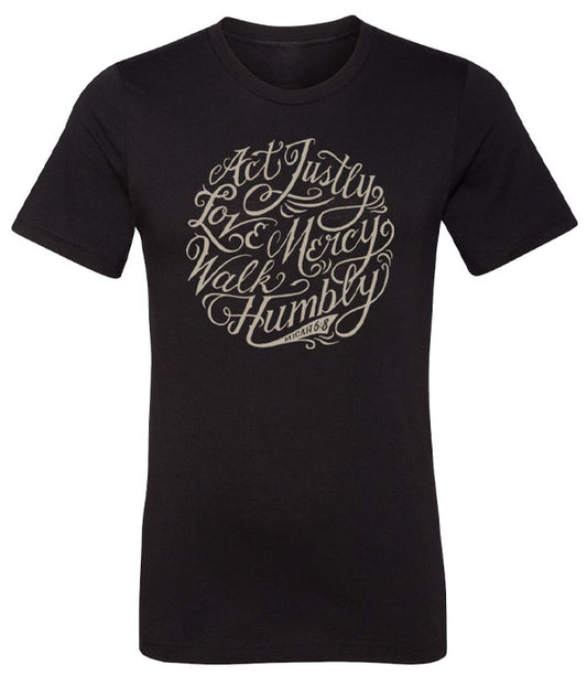 Micah 6:8 Tee - Solid Black