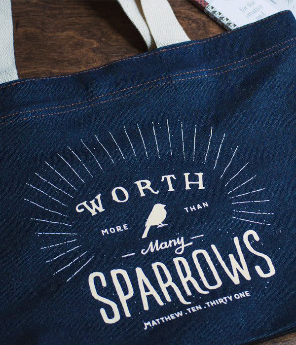 Sparrows – Denim Tote Bag