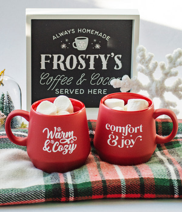 Comfort & Joy –  Red Christmas Mug