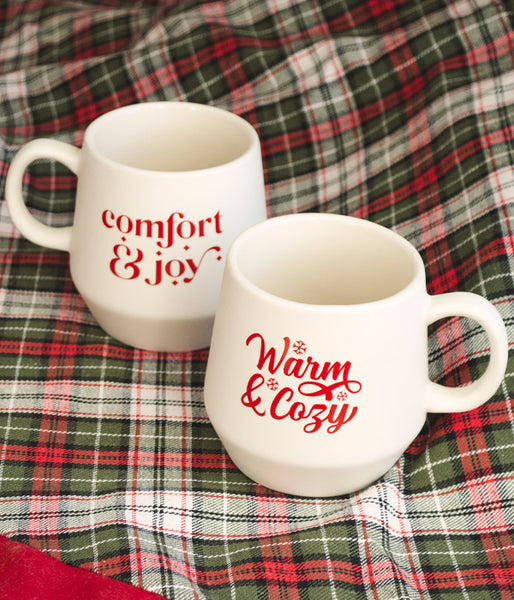 Comfort And Joy Mug, Christmas Mug, Holiday Decor, Christmas Decor, Comfort  And Joy Cup, Holiday Mugs Sublimated Design, Cozy Coffee Mug, BLACK 