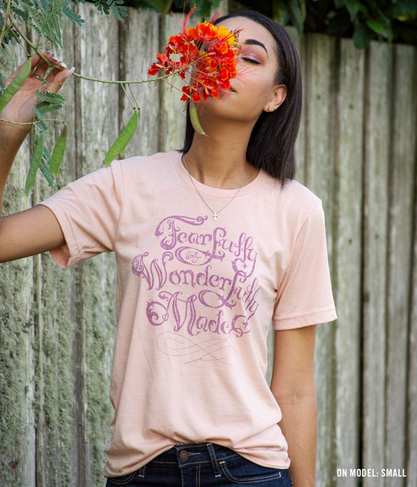 Fearfully & Wonderfully Made Tee – Heather Peach