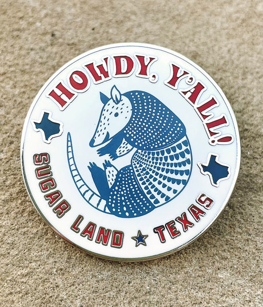 Sugar Land Armadillo Lapel Pin